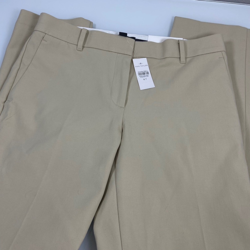 Ann Taylor Womens 6T Beige The Ankle Pants NEW Mid Rise Slim Bi-Stretch Tall